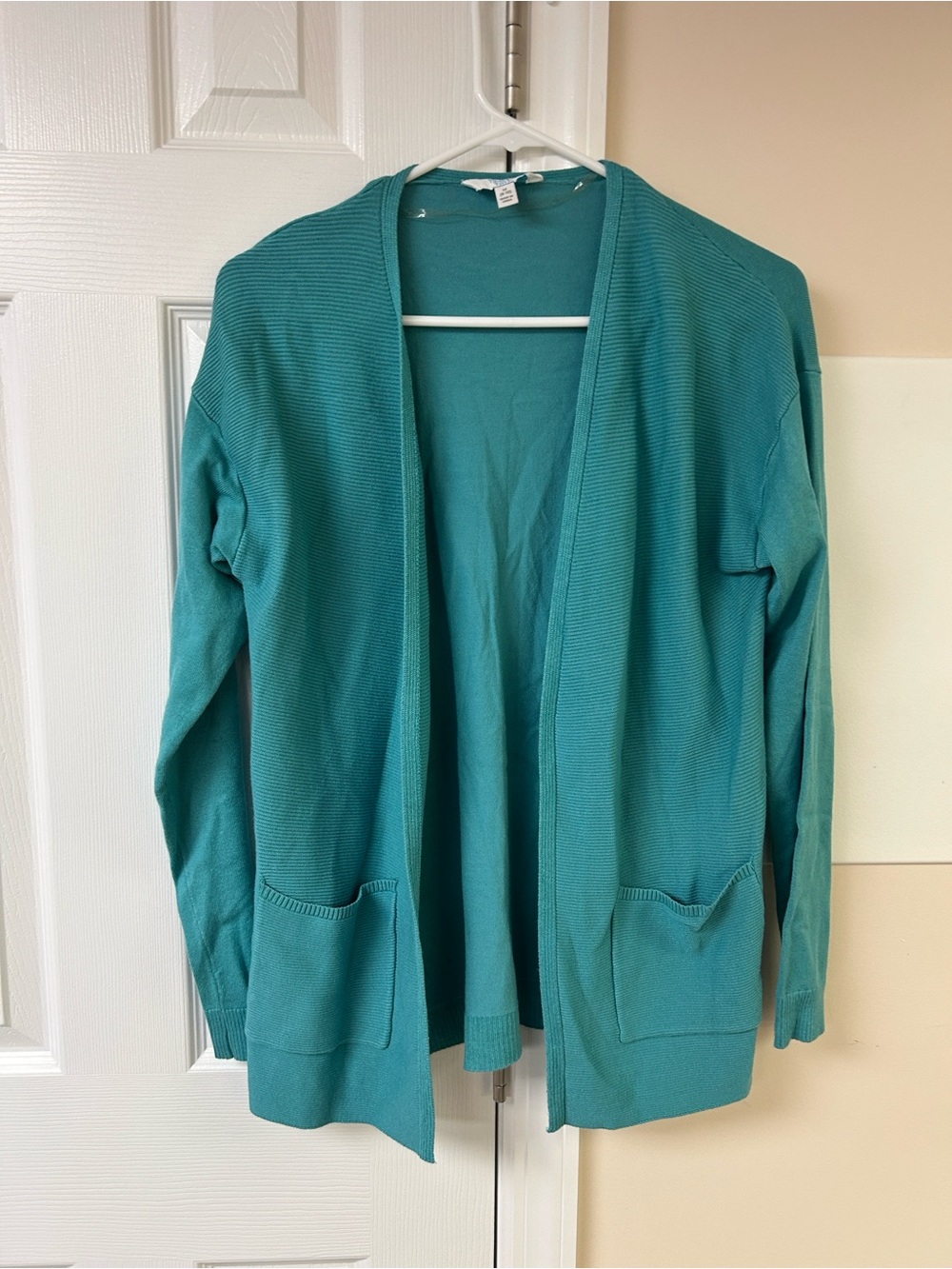 Time and Tru Open Front Ripped Sweater Cardigan Pockets